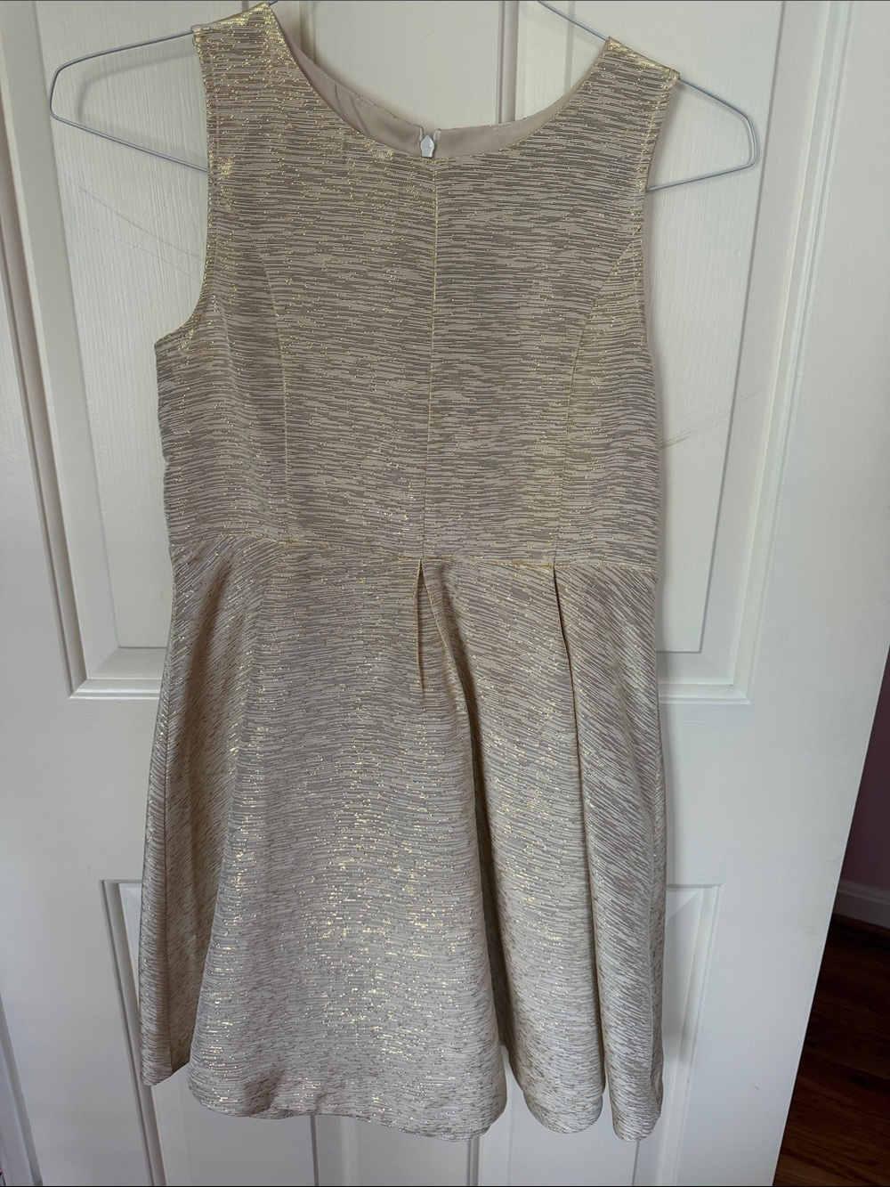 Nordstrom Cream and Gold Sparkle Girls Party Dress